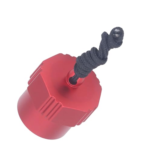 KENANLAN Ding -Tauchstaubkappe mit Retentionskabel, Aluminiumlegierungs -Tankventilstaubstopfen, Ideal für den Scuba -Regler der Ersten Stufe, Sicherer Dichtungsschutz, Langlebiges (Rot) von KENANLAN