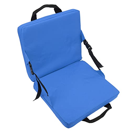 KENANLAN Klappbarer Strandstuhl, Faltbarer Outdoor Stuhl mit Rückenlehne, Weicher Schwammkissen Rückenstuhl für Stadion und Strand (Blau) von KENANLAN