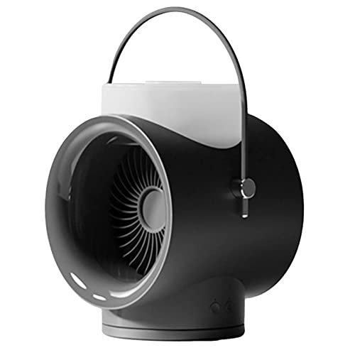 KENANLAN Misting Handheld -Lüfter USB Wiederaufladbar Tragbarer Oszillierender Lüfter 3 Windgeschwindigkeitsbefeuchter Aromatherapie Nachtleuchter mit Eingebauter Batterie (Schwarz) von KENANLAN