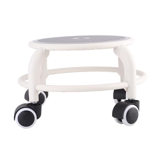 KENANLAN Rolling Niedriger Stuhl mit Universalrädern, Atmungsaktiven Materialien, Einzigartiges Design, Hoher Gewichtskapazität für Zuhause (Grau) von KENANLAN
