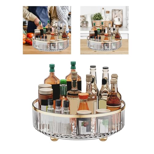KENANLAN Rotierende Speicherregal Mehrzweck Transparenter Leichter Luxuriöser Platzsparender Platten -Turntable -Organisator, Kassenküche und Wohnzimmer Organisiert, Zugang zu den von KENANLAN