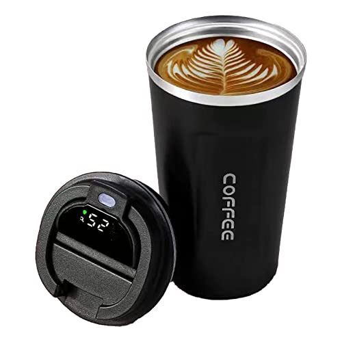 KENANLAN Smart Temperatur Display Kaffeetasse Tragbar 304 Edelstahl -Isolierung Tasse Einfacher Stil Pure Farb Generation 2. (380 ml) von KENANLAN