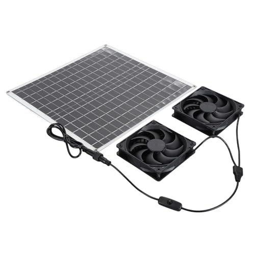 KENANLAN Solarpanel -Abluftventilator, Dual -Lüfter -Solar -Panel -Kit -Abgase Heißer Luft aus Raum, 3000 U/Min, Grüner und Sicherer Solarabluftventilator für Häuser, Wohnmobile, KENANLAN Solarpanel -Abluftventilator, Dual -Lüfter -Solar -Panel -Kit -Abgase Heißer Luft aus Raum, 3000 U/Min, Grüner und Sicherer Solarabluftventilator für Häuser, Wohnmobile, von KENANLAN