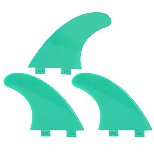 KENANLAN Surfboard Thruster Tail Flossen Set G5, Leichtes Gewicht PVC, Grün Gelb Zur Einfachen Installation mit Geschwindigkeitsregelung (G5) von KENANLAN