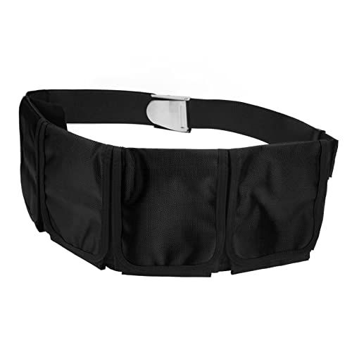 KENANLAN Taschengewichtsgürtel mit 4 Taschen, Oxford -Stofftauch -Tailentasche Zum Schnorcheln, Freitauchen (Schwarz) von KENANLAN