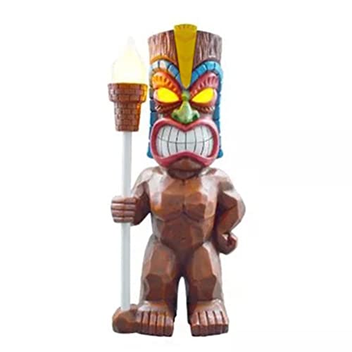 KENANLAN Tiki-Statue, Solarbetriebenes LED-Tiki-Licht, Solar-Totem-Figur, Ornamente, LED-Gartenlicht, Dekoration, Kunsthandwerk für Veranda, Rasen, Pfad (a) von KENANLAN