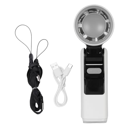 KENANLAN Tragbarer Handventilator,Hochgeschwindigkeit 100 Geschwindigkeiten Einstellbares Faltbares LED Display Mini Ventilator,USB Wiederaufladbare Kleine Taschenlüfter für Reisebereich (Weiß) von KENANLAN