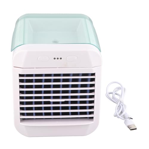 KENANLAN Tragbarer Klimaanlagen Mini -Kühllüfter Luftkühler 3 Wind Speed Desktop USB Powered Luftbefeuchter Nachtlichtventilator (Blau) von KENANLAN