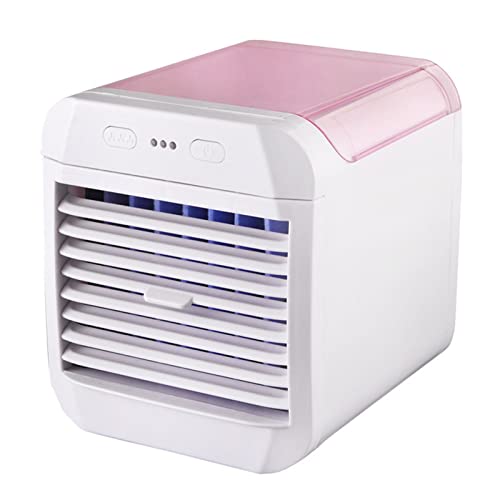 KENANLAN Tragbarer Klimaanlagen Mini -Kühllüfter Luftkühler 3 Wind Speed Desktop USB Powered Luftbefeuchter Nachtlichtventilator (Rosa) von KENANLAN