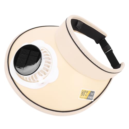 KENANLAN Unisex Sun Hut Fan Solar Fan Hat Wide Rand Outdoor Visor Hut Tragbar Unisex Fan Visor Hut für Strandreisen Fischerei Wandern (Khaki) von KENANLAN