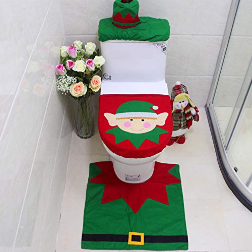 KENANLAN bhroom Weihnachtstoilette, Weihnachtstoilettensitz-Abdeckungsmatte für Badezimmer DIY Weihnachtsdekoration (a) von KENANLAN