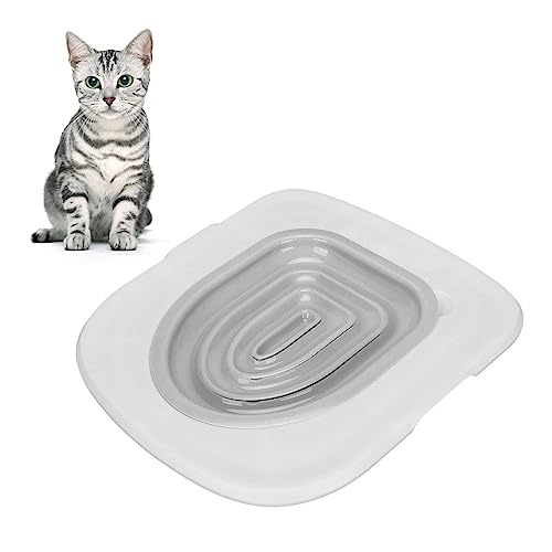 KENANLAN Katzen-Toiletten-Trainingsset, Haustier-Toiletten-Trainer, Wiederverwendbar, Umweltfreundliche Katzen-Toiletten-Pads, Lehren Sie die Katze (Weißes Tablett, 1 graue Innenstütze) von KENANLAN