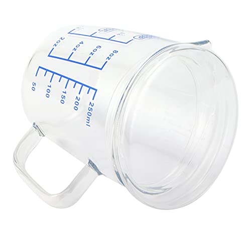 Messbecher, Hitzebeständiger Glas Messbecher, Milchwaage, Messbecher mit Deckel, Küchenutensilien (250 ml) von KENANLAN