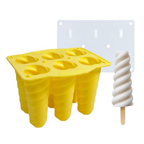 Popsicle-Formen für Kinder Cake Pop-Formen Karambolen-Silikon-Eiscreme-Form mit 6 Vertiefungen und Deckel DIY Eisform Eis Am Stiel Eisform (b) von KENANLAN