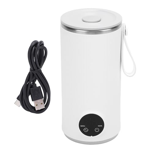 Reise Wasserkocher,Kleiner Tragbarer Wasserkocher,6000mah Elektrische Wassertasse,400ML 55°C Edelstahl Schnellkoch Teekanne Heizbecher mit Temperatureinstellung von KENANLAN