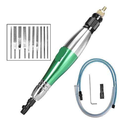 1/8'' Ultraschall-Mikro-Pneumatik-Luftstift-Stabschleifer, hin- und hergehende Schleiffeile for Polieren und Entgraten,Verschleißfestigkeit(Set 1 No file) von KENBT