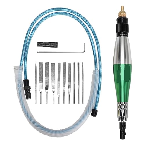 1/8'' Ultraschall-Mikro-Pneumatik-Luftstift-Stabschleifer, hin- und hergehende Schleiffeile for Polieren und Entgraten,Verschleißfestigkeit(Set 2 10pcs file) von KENBT
