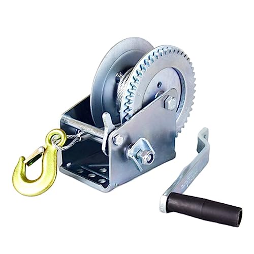 600lbs/800LBSx8/15m Boot LKW Auto selbstsichernde Handhandbuch Handwerkzeug-Hebeschlinge aus verzinktem Stahl,Reduzierter Aufwand(800LBS,8M Wire rope) von KENBT