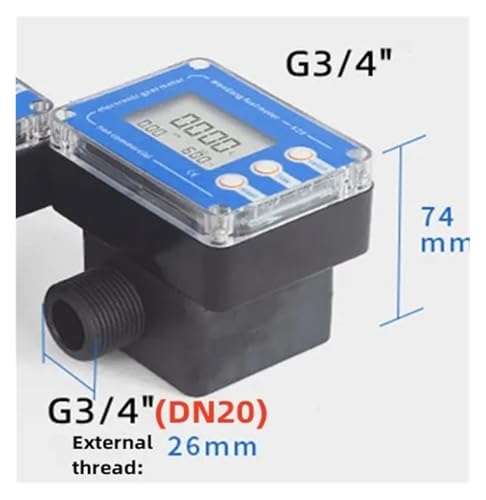 Aluminium-Plasitc 6par Micro Digital Display Flow Meter K24 K28 Getriebe Meter Öl Benzin Öl Hydrauliköl Soja Öl Wasser,Genaue Messungen(Old style panel DN20) von KENBT