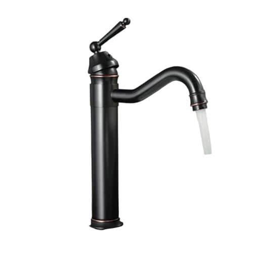 Antiker Kupfer-Waschtisch-Wasserhahn, Kalt- und Warmwasserhahn im klassischen Stil, Badezimmer-Wassermischer, Einhand-Wasserhahn zur Deckmonta im klassischen Stil,Ausgezeichnete Korrosion(02 Long) von KENBT
