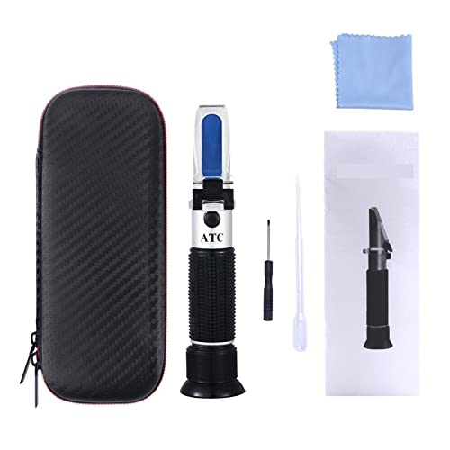 Hand gehalten 10-30% Wasserhonigrefraktometer mit Kalibrierung ATC Refraktometer Honigfeuchtigkeitsmesser,Schnelle Ergebnisse(Leather box) von KENBT
