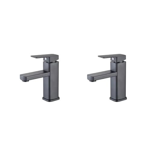 KENBT Waschbeckenmontierter Wasserhahnauslauf, quadratisch und rund, Messing, Chrom oder Schwarz oder bürstetes Gold oder Grau, Auslauf for Duscharmaturen,Ausgezeichnete Korrosion(Black 2pcs) von KENBT