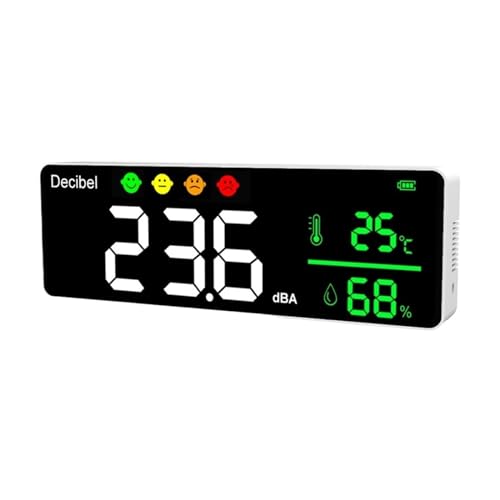 Lärmmessgerät, digitales Dezibel-Schallmessgerät, Temperaturmessgerät, Luftfeuchtigkeitsmessgerät, 3-in-1-Detektor for den Innenbereich, Wandmontage, groß,Stabile Überwachung Lärmmessgerät, digitales Dezibel-Schallmessgerät, Temperaturmessgerät, Luftfeuchtigkeitsmessgerät, 3-in-1-Detektor for den Innenbereich, Wandmontage, groß,Stabile Überwachung von KENBT