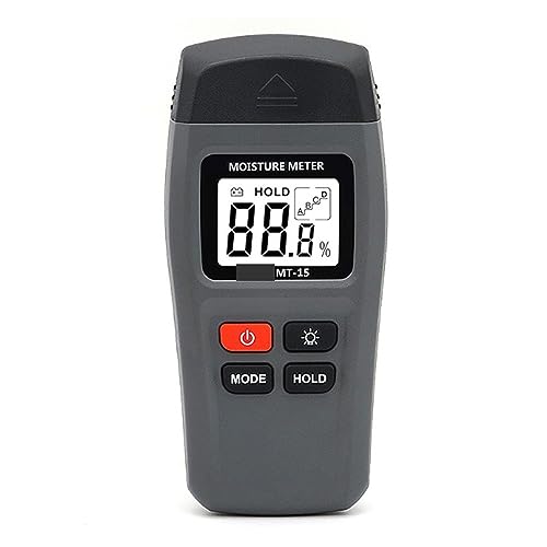 MT15 Holzfeuchtemessgerät, Holzfeuchtigkeitstester, Hygrometer, Holzfeuchtigkeitsdetektor, Baumdichte, digitaler LCD-Tester, Grau, Zuverlässig und schnell MT15 Holzfeuchtemessgerät, Holzfeuchtigkeitstester, Hygrometer, Holzfeuchtigkeitsdetektor, Baumdichte, digitaler LCD-Tester, Grau, Zuverlässig und schnell von KENBT