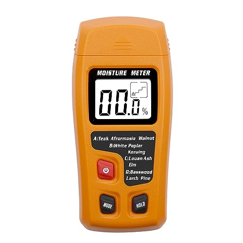 Orange 0-99,9% Zwei-poliges digitales Holzfeuchtemessgerät Holzfeuchtigkeitstester Hygrometer Holzfeuchtigkeitsdetektor Großes LCD-Display, Zuverlässig und schnell von KENBT