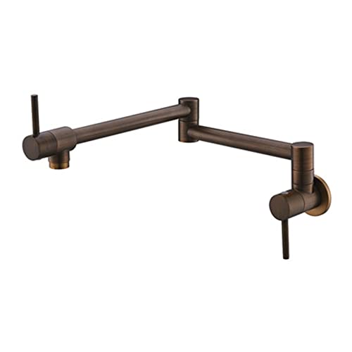 Potfüller Tippwand montiert faltbare Küchenarmatur Einer kalte Einsloch -Spüle Tap Drehen Klapper Ausstrahlchrom Gold Messing,Hohe Wasserdurchflussrate(Antique Bronze) von KENBT