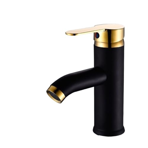 Waschtisch-Waschtisch-Badezimmer-Wasserhahn, an Deck montierte Heiß-Kaltwasser-Waschtisch-Mischbatterien, mattschwarzes Gold, Toiletten-Waschbecken-Wasserhahn, Kran-Toiletten-Wasserhahn ,Ausgezeichnet von KENBT