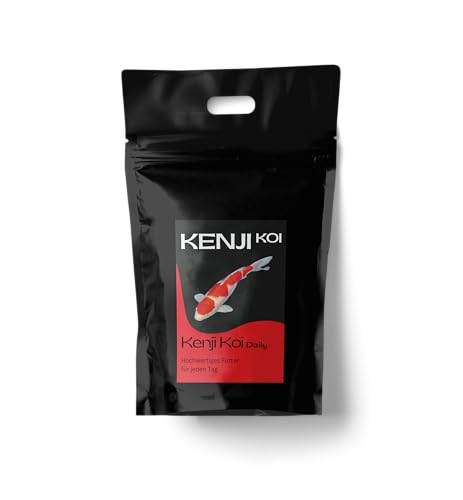 KENJI KOI Daily Food 5kg 6mm - Koifutter für die ganze Saison mit SPIRULINA | Alleinfutter für Koi | Futter für jeden Tag: Fördert Wachstum & Farben der Koi Karpfen von KENJI KOI