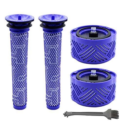KENSHIRE Staubsaugerfilter 2 Stück V6 Nachfilter 2 Stück V6 Vorfilter-Set kompatibel für Dyson V6 Nachfilter Absolute Animal Motorhead Ersatzteile Ersatz Filter von KENSHIRE