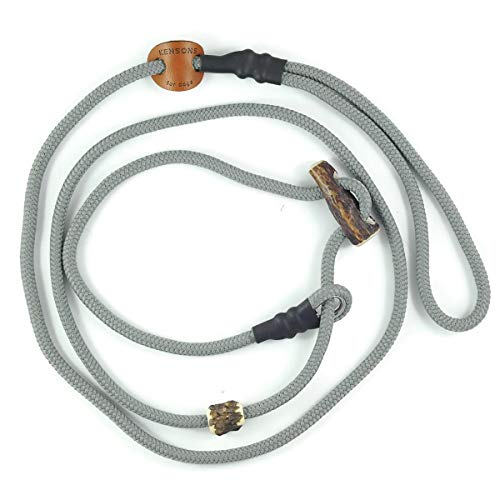 Retrieverleine Sporty | robuste Hundeleine aus Tau mit integrierter Halsung | Ø6mm | Horn-Zugstopp von KENSONS for dogs