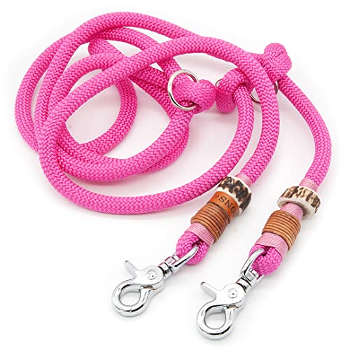 Hundeleine/Führleine aus Tau mit Karabiner & echtem Hirschhorn Ø10mm | 3fach verstellbar | Doppel-Leine | Umhängeleine | robust & wetterfest | Top Handmade-Quality Hundeleine/Führleine aus Tau mit Karabiner & echtem Hirschhorn Ø10mm | 3fach verstellbar | Doppel-Leine | Umhängeleine | robust & wetterfest | Top Handmade-Quality von KENSONS for dogs