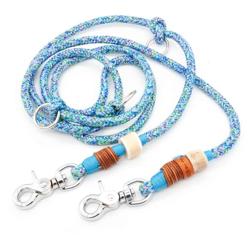 Hundeleine Oceanic Midnight | 2 m / 2,5 m / 3 m x Ø 8 mm verstellbare Führleine, handgefertigtes Design, robust, für kleine & mittelgroße Hunde – blau Hundeleine Oceanic Midnight | 2 m / 2,5 m / 3 m x Ø 8 mm verstellbare Führleine, handgefertigtes Design, robust, für kleine & mittelgroße Hunde – blau von KENSONS for dogs