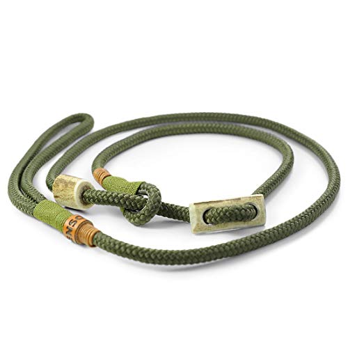 Retrieverleine Elegant | robuste Hundeleine aus Tau mit integrierter Halsung | Ø8mm | Horn-Zugstopp von KENSONS for dogs