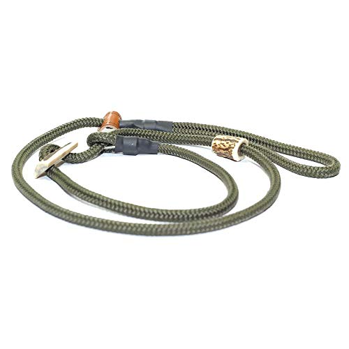 Retrieverleine Sporty | robuste Hundeleine aus Tau mit integrierter Halsung | Ø8mm | Horn-Zugstopp von KENSONS for dogs