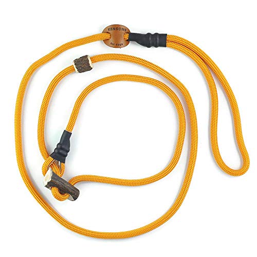 Retrieverleine Sporty | robuste Hundeleine aus Tau mit integrierter Halsung | Ø6mm | Horn-Zugstopp von KENSONS for dogs