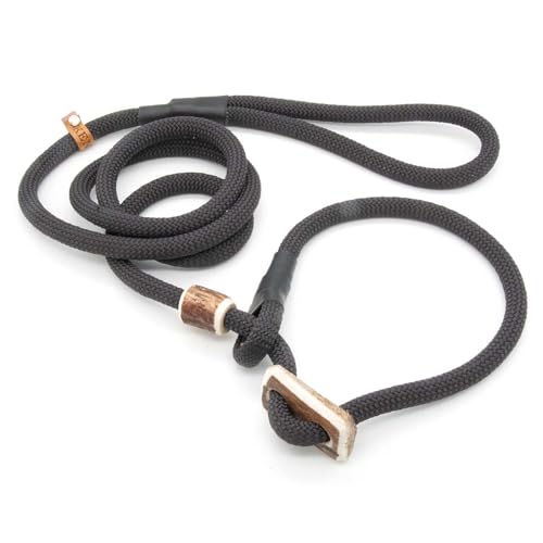 Retrieverleine 10 mm | Anthrazit | Moxon-Leine mit hochwertigem Horn-Zugstopp | robuste, wetterfeste Hundeleine aus Tau mit integrierter Halsung - 130 cm Retrieverleine 10 mm | Anthrazit | Moxon-Leine mit hochwertigem Horn-Zugstopp | robuste, wetterfeste Hundeleine aus Tau mit integrierter Halsung - 130 cm von KENSONS for dogs