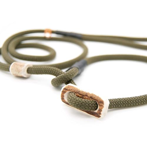 Retrieverleine 8 mm | Oliv | Moxon-Leine mit hochwertigem Horn-Zugstopp | robuste, wetterfeste Hundeleine aus Tau mit integrierter Halsung - 100 cm Retrieverleine 8 mm | Oliv | Moxon-Leine mit hochwertigem Horn-Zugstopp | robuste, wetterfeste Hundeleine aus Tau mit integrierter Halsung - 100 cm von KENSONS for dogs