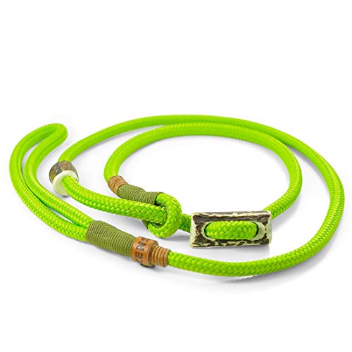 Retrieverleine Elegant | robuste Hundeleine aus Tau mit integrierter Halsung | Ø8mm | Horn-Zugstopp von KENSONS for dogs