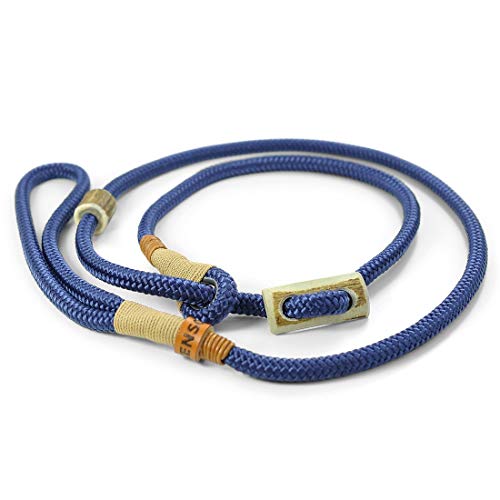 Retrieverleine Elegant | robuste Hundeleine aus Tau mit integrierter Halsung | Ø8mm | Horn-Zugstopp von KENSONS for dogs