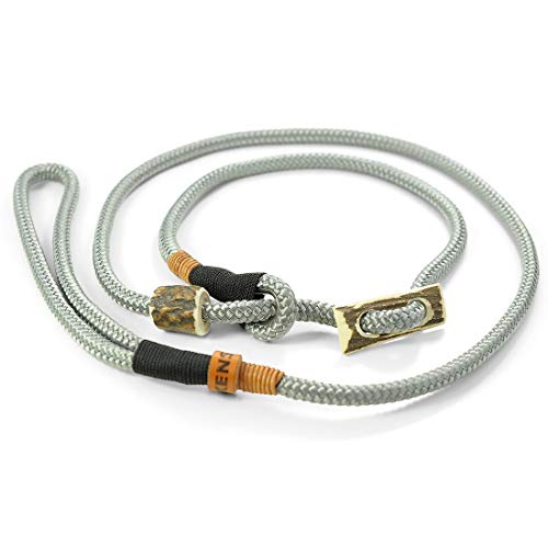 Retrieverleine Elegant | robuste Hundeleine aus Tau mit integrierter Halsung | Ø8mm | Horn-Zugstopp von KENSONS for dogs