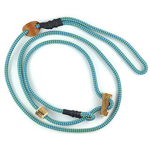 Retrieverleine Sporty | robuste Hundeleine aus Tau mit integrierter Halsung | Ø6mm | Horn-Zugstopp von KENSONS for dogs