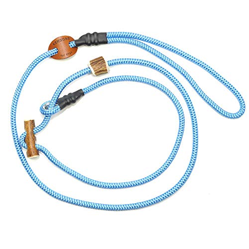 Retrieverleine Sporty | robuste Hundeleine aus Tau mit integrierter Halsung | Ø6mm | Horn-Zugstopp von KENSONS for dogs