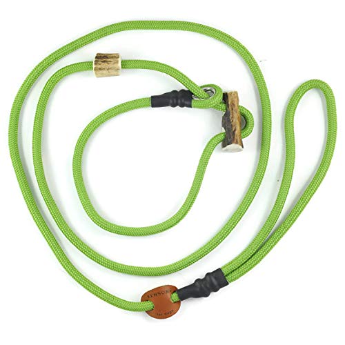 Retrieverleine Sporty | robuste Hundeleine aus Tau mit integrierter Halsung | Ø6mm | Horn-Zugstopp von KENSONS for dogs