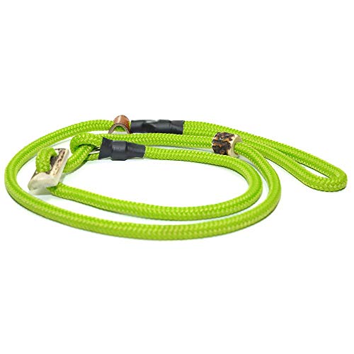 Retrieverleine Sporty | robuste Hundeleine aus Tau mit integrierter Halsung | Ø8mm | Horn-Zugstopp von KENSONS for dogs