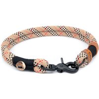 Hunde-Tau-Halsband Mit Karabiner Ø10mm Schottenmuster Beige | Feste Größe Und Echtem Hirschhorn Als Eyecatcher von KENSONSfordogs