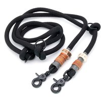 Hundeleine | Tauleine Führleine Ø10mm 3Fach Verstellbar Mit Edlem Hirschhorn Schwarz Grau Karabiner Schwarz Hundeleine | Tauleine Führleine Ø10mm 3Fach Verstellbar Mit Edlem Hirschhorn Schwarz Grau Karabiner Schwarz von KENSONSfordogs